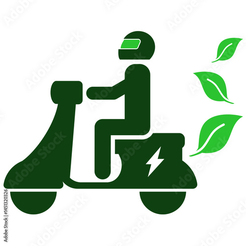 Eco transport icon vector for green mobility, electric vehicles, and clean travel. Ideal for urban planning, sustainability maps, and environmental awareness visuals.