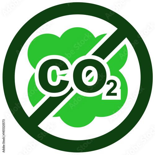 Zero emission icon vector for clean transport, carbon reduction, and eco policy visuals. Ideal for environmental campaigns and renewable energy illustrations.