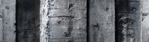 Obraz na płótnie Close-up of weathered concrete wall, grey tones, rugged texture, industrial aesthetic. w salonie