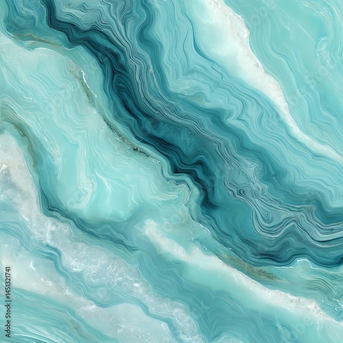 Obraz na płótnie Turquoise and aqua abstract wave pattern on background. w salonie