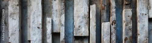 Obraz na płótnie Textured wooden panels arranged in a striking pattern on a rustic wall. w salonie