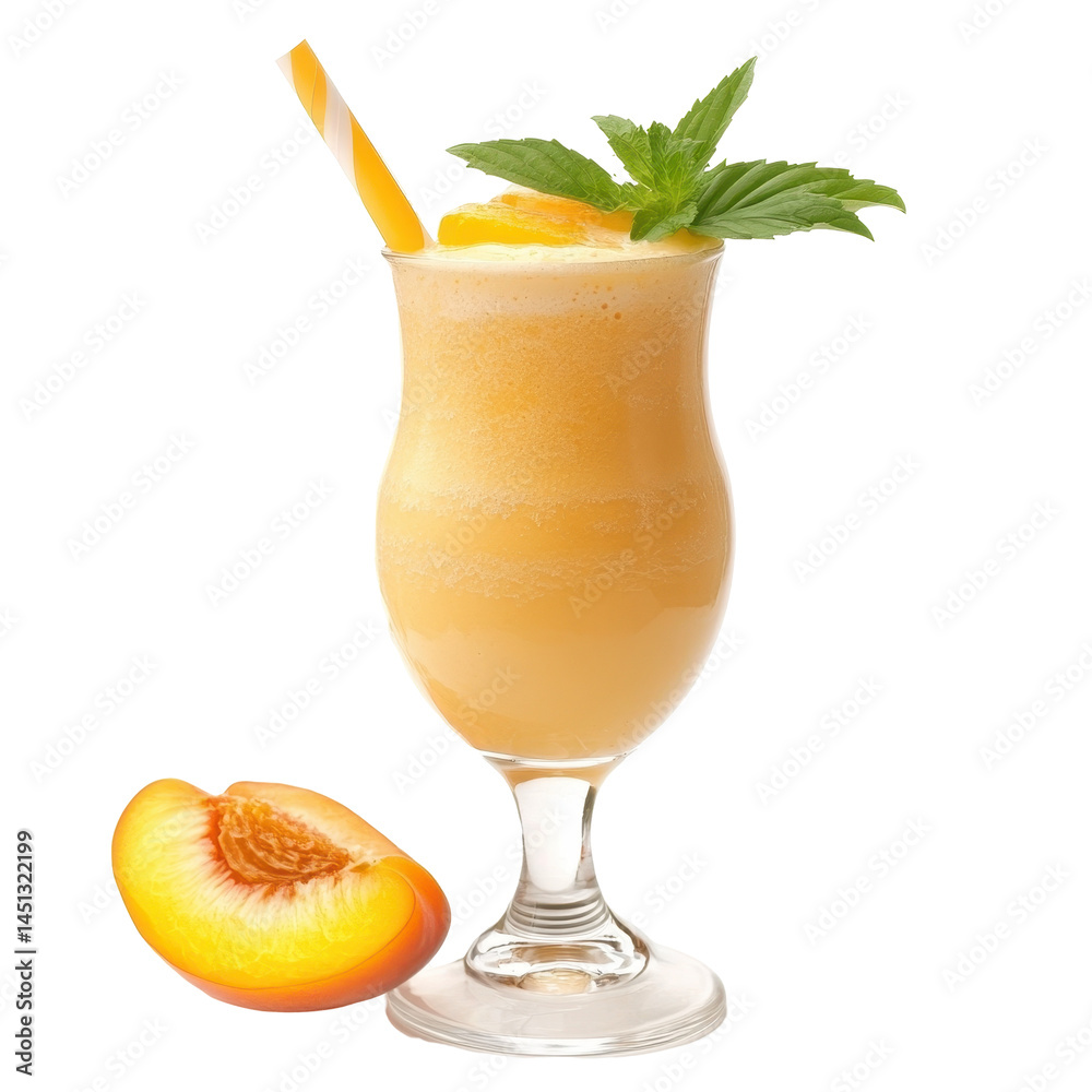 Fototapeta premium Apricot Sunrise Shake isolated on white background