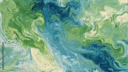 Obraz na płótnie Abstract colorful swirl pattern in shades of green and blue. w salonie