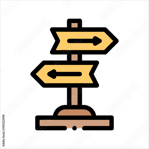 direction sign isolated on white