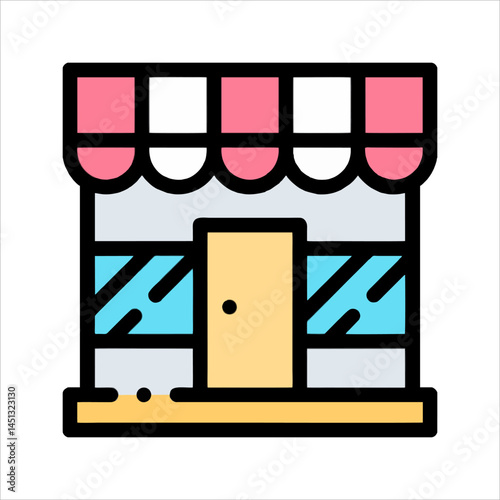vector illustration of a shop window