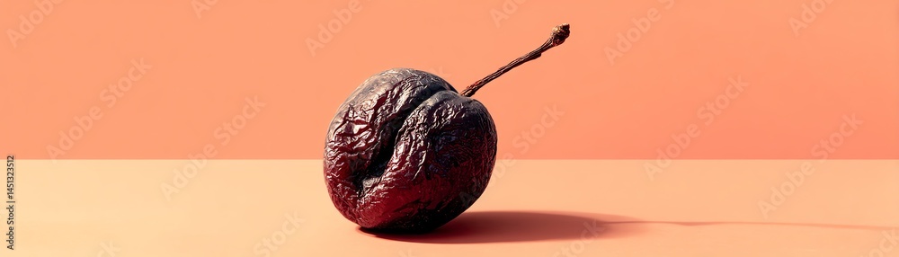 Dried fruit on a pastel orange background for a modern food aesthetic