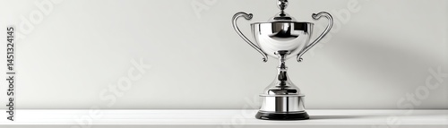 Obraz na płótnie Shiny silver trophy on a simple white background. w salonie