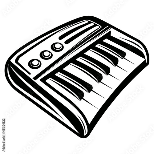 Keyboard Instrument Vector Illustration - Electronic Piano, Music Equipment Icon