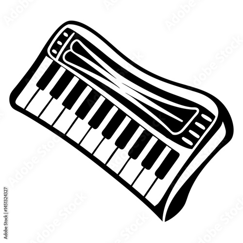 Keyboard Instrument Vector Illustration - Electronic Piano, Music Equipment Icon
