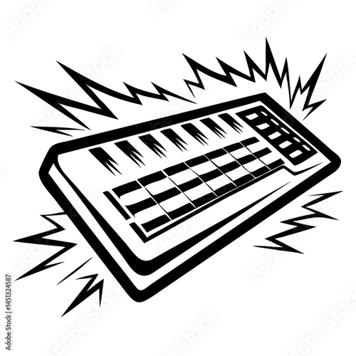 Keyboard Vector Illustration - Typing Device with Heat Waves