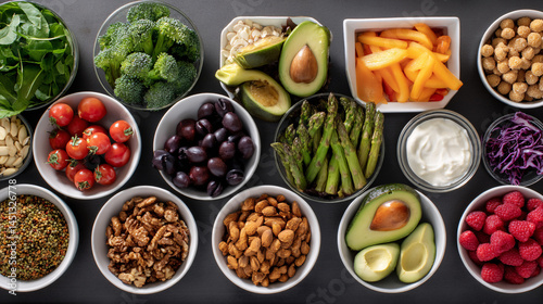 Wallpaper Mural Top Down Shot of a Variety of Healthy Foods Torontodigital.ca
