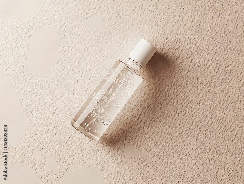 Naklejka premium Clear Bottle on Beige