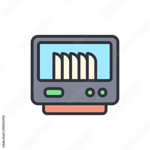 Dishwasher colored icons, minimalist vector illustration ,simple transparent graphic element .Isolated on white background