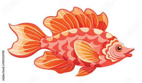 vector illustration of a goldfish