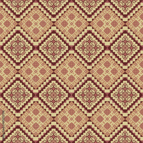 Geometric ethnic tribal pattern. Designed for fabric texture background.