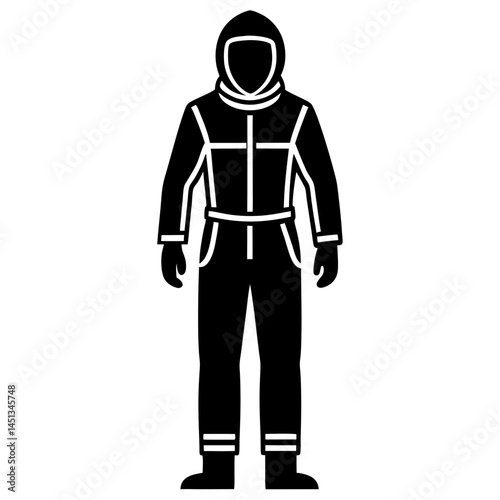 Minimal Hazmat Suit Vector on White
