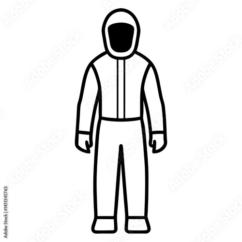 Minimal Hazmat Suit Vector on White