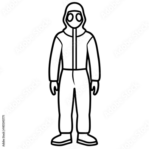 Minimal Hazmat Suit Vector on White