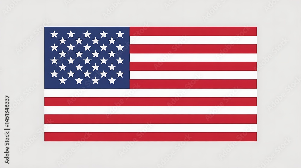 Obraz premium Patriotic American Flag Illustration With Red Stripes And White Stars On A Blue Field Symbolizing United States Of America And National Pride