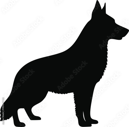 German Shepherd Dog silhouette illsutration 