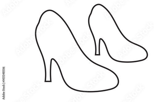 female high heels shoes vector icon. high heel shoe silhouette isolated on white background. Vector logo with high heel shoes capturing elegance and luxury for women's fashion brands.