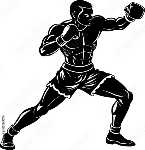 silhouette of a man, boxer silhouette