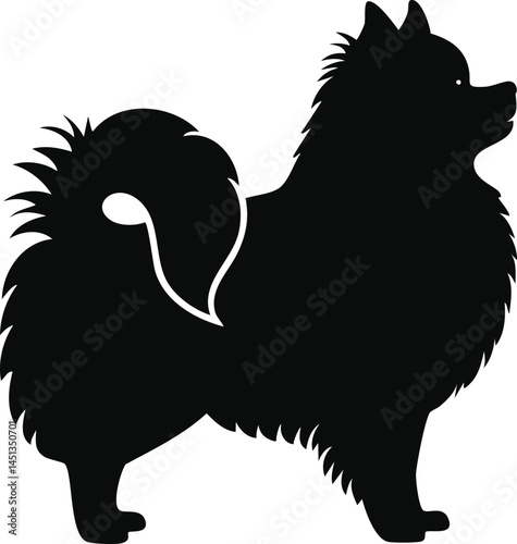 pomeranian Dog silhouette illsutration 