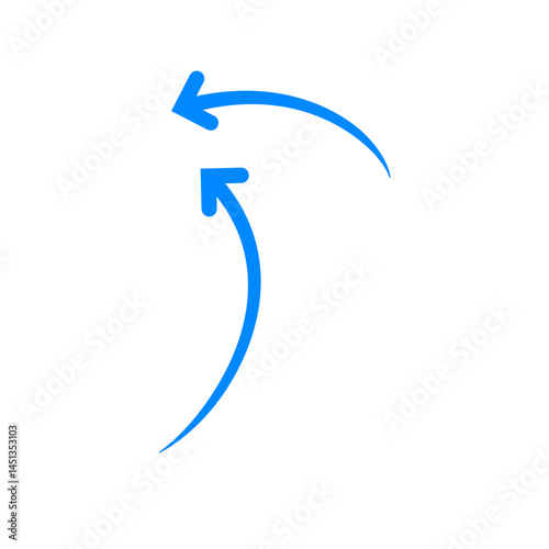 Curved Blue Arrow Vector Illustration