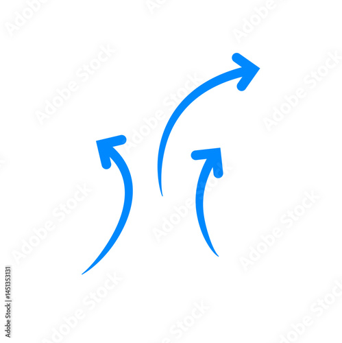 Curved Blue Arrow Vector Illustration