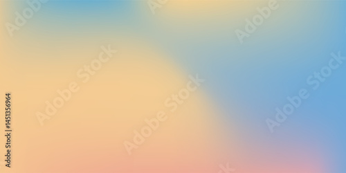 Modern clear blue sky. Pastel rainbow. Light blue  pink and yellow color vector banner simple modern abstract