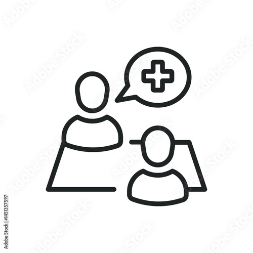 Consultation thin line icons. Editable stroke and Perfect pixel on transparent background