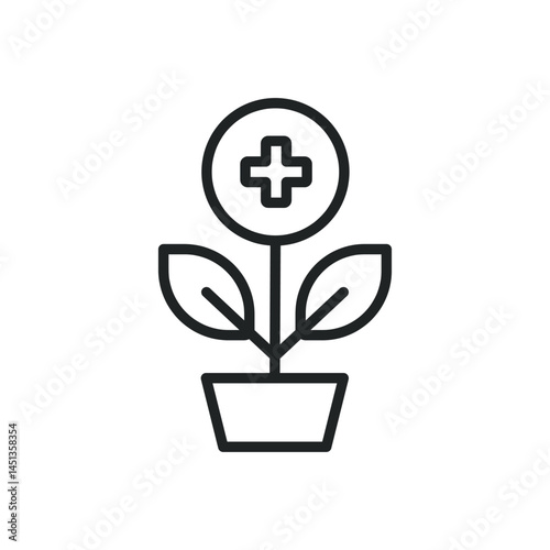 Herbal medicine thin line icons. Editable stroke and Perfect pixel on transparent background