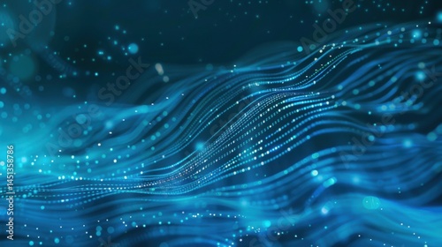 Abstract blue background with glowing data lines, representing technology and digital connections.

