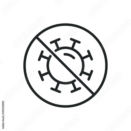 Virus thin line icons. Editable stroke and Perfect pixel on transparent background