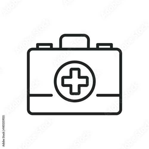 First aid kit thin line icons. Editable stroke and Perfect pixel on transparent background