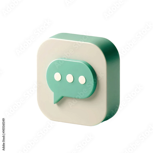 3D Render Icon of Messaging App