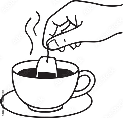 Brewing tea in a cup