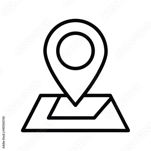 Outline Map Location Pin Icon