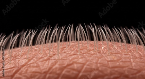 Human Skin Surface with Hair Follicles Macro Close-up