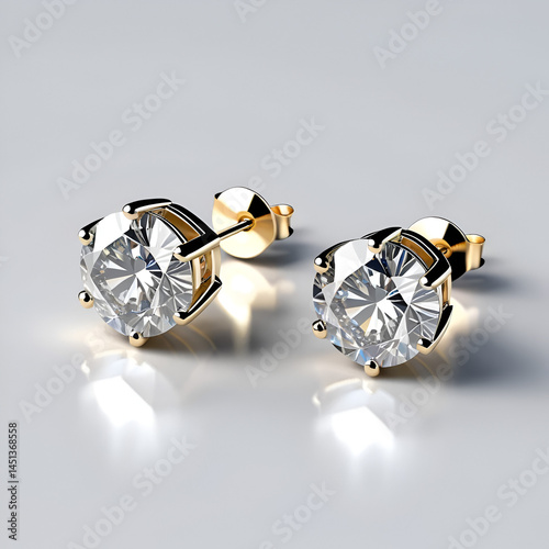 pair of diamond stud earrings