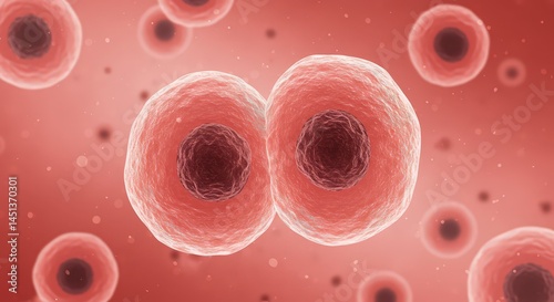 Cell Division Visualized Microscopic Cells Dividing