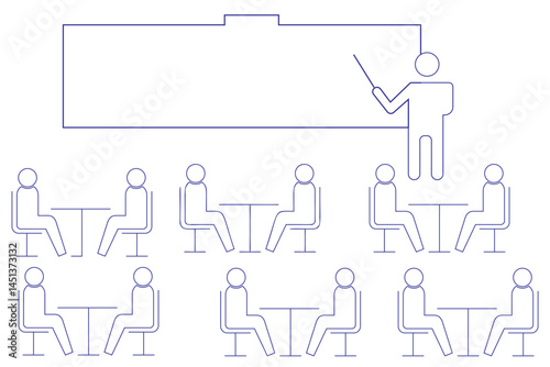 Meeting icon line vector illustration. People talk icon simple vector. Business group. Speak meeting. 