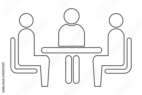 Meeting icon committee template sign and symbol.  Business group. 