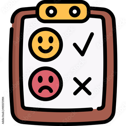A survey or feedback icon. Use this in apps or websites where users provide opinions or ratings. Great for assessing user satisfaction or experience.