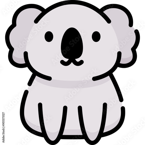 A cute koala illustration in a flat design style perfect for stickers icons or educational material. Great for children's content.