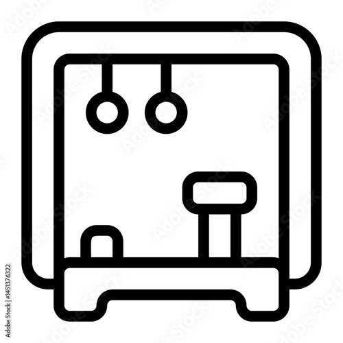 This icon depicts a gymnastic rings apparatus. It suggests applications in fitness training sports equipment or illustrating exercise routines. Can represent strength building.