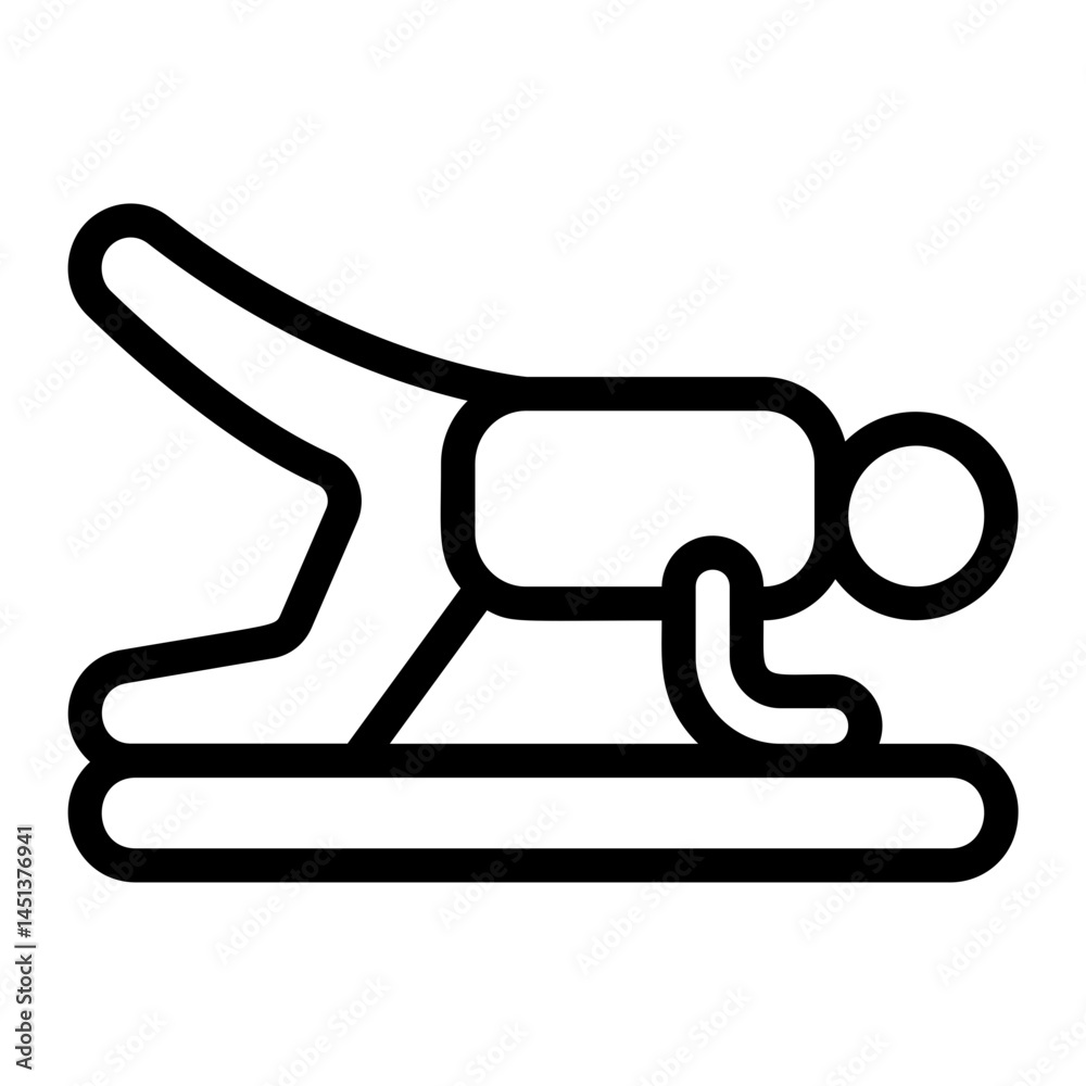 Image depicts a person performing a yoga exercise. Suggests core strength training and flexibility. Use this icon for fitness related content. Image depicts a person performing a yoga exercise. Suggests core strength training and flexibility. Use this icon for fitness related content.