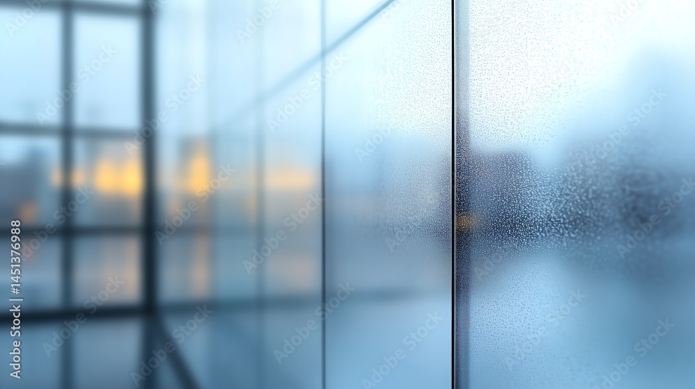 Fototapeta premium Blurred Frosted Glass Window with Minimal Shadows and Reflections - Ideal for Elegant and Clean Aesthetic Designs