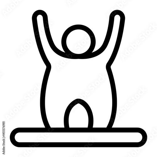 This icon represents someone celebrating with arms raised. It could symbolize success joy or achievement. Use it for happy moments.