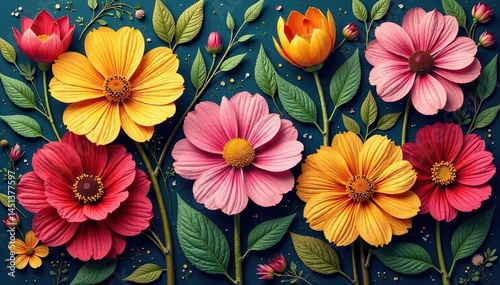 Wallpaper Mural Bold blooms in tapestry weave, earthy palette, elegant, beige, botanical Torontodigital.ca